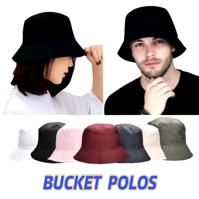 TOPI BUCKET POLOS // BUCKET HAT POLOS PREMIUM // BUCKET BOLAK BALIK // TOPI BUCKET PRIA WANITA // BU