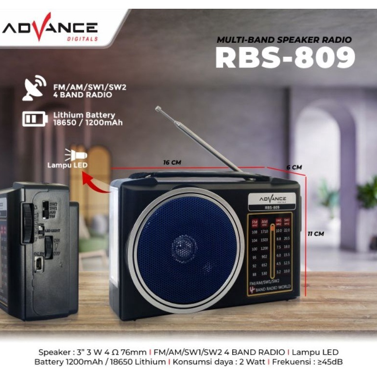KODE S17J Advance Radio RBS89  RBS89  RBS85  RBS85  RBS85B FM  AM  SW1  SW2 4 BAND RADIO  Radio Jadu