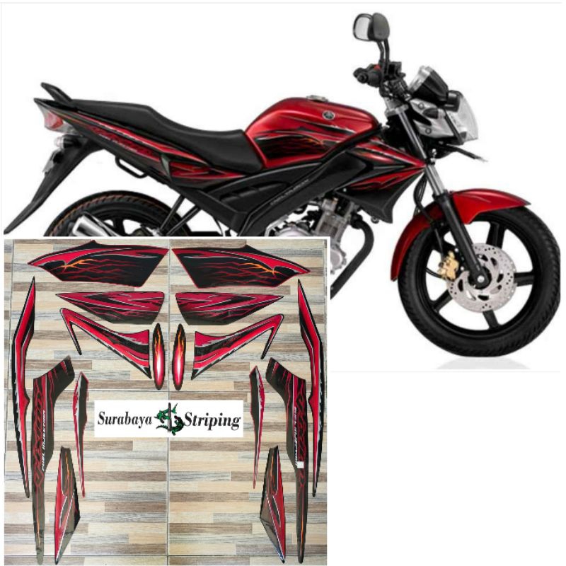 Striping sticker Yamaha Vixion Merah tahun 2010 2011