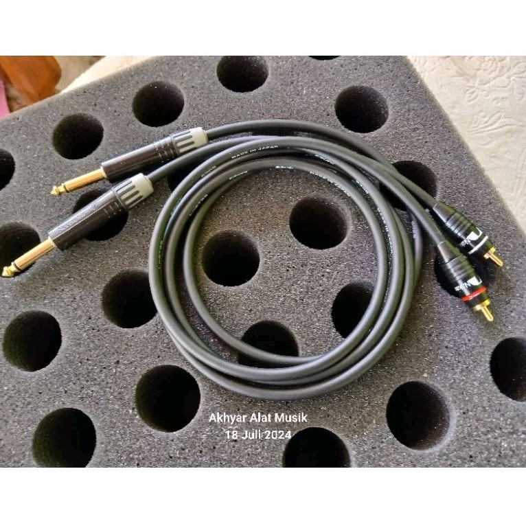 Kabel Akai TS Mono Unbalance To RCA 2 Unit Kabel Jack Akai Mono 6,5mm to RCA Canare Original Made in