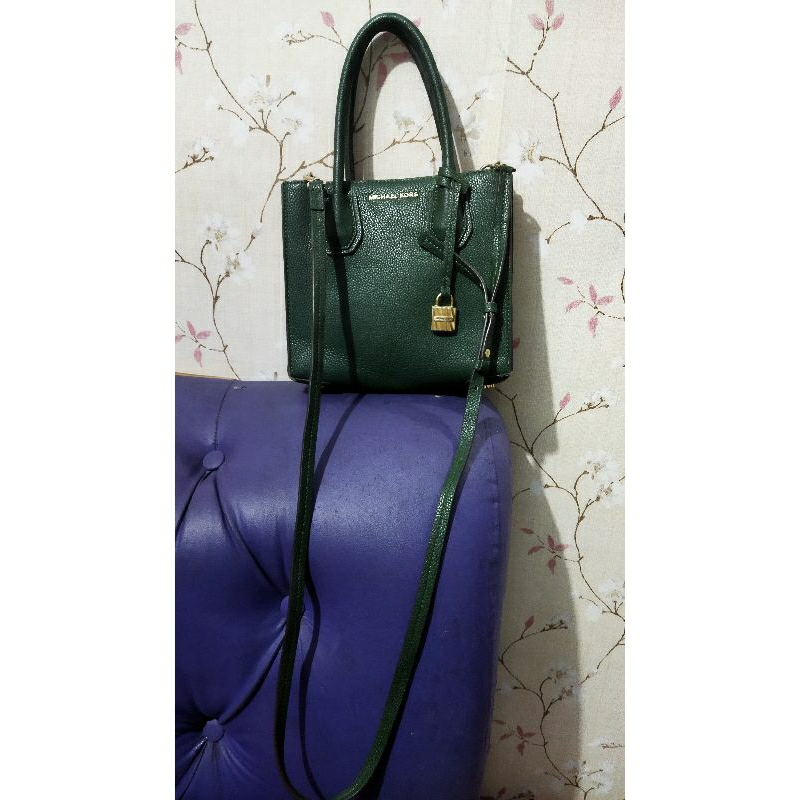Tas MK Mercer Hijau Botol kulit mantul size small