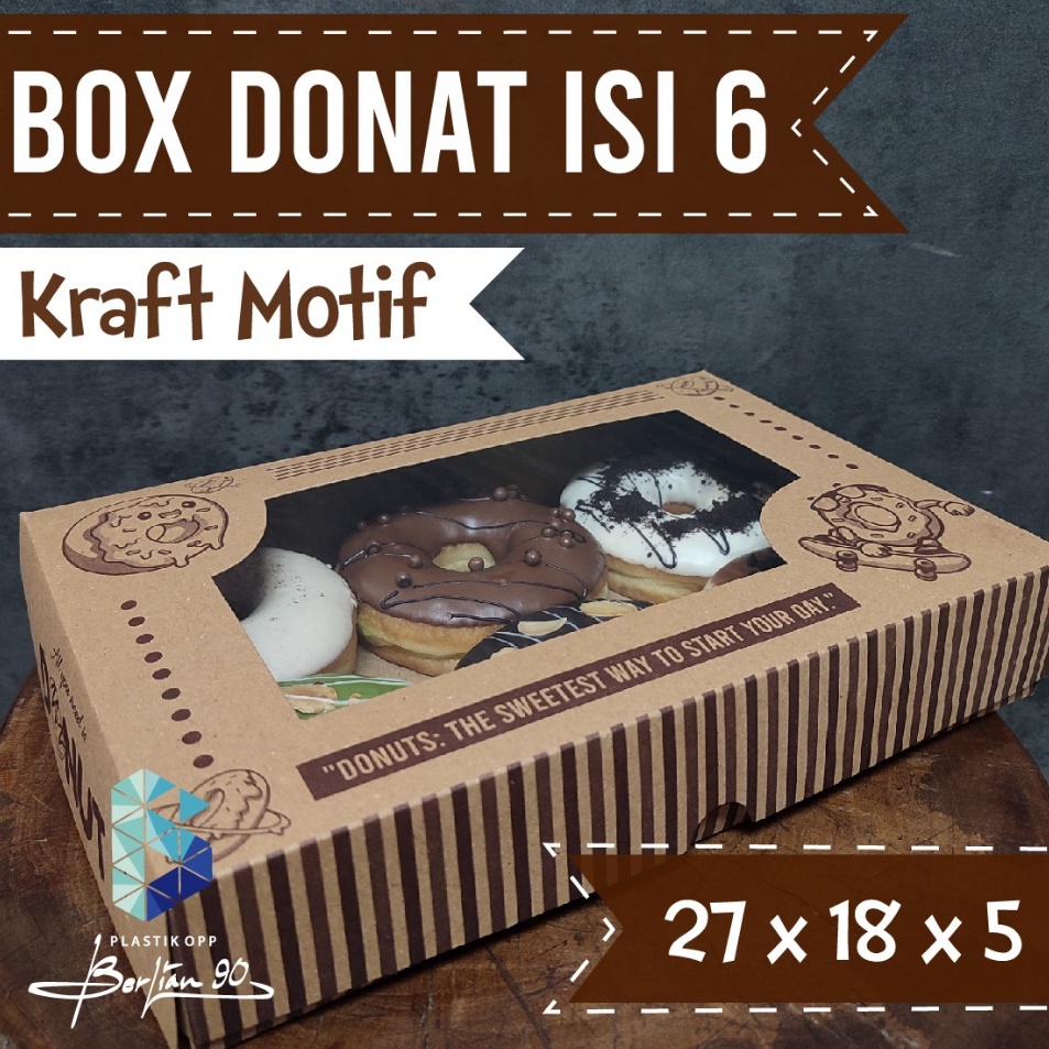 

Extra deals Box Donat Isi 6 Motif uk 27x18x5 CM Jendela ISI 5 PCS Box Donat