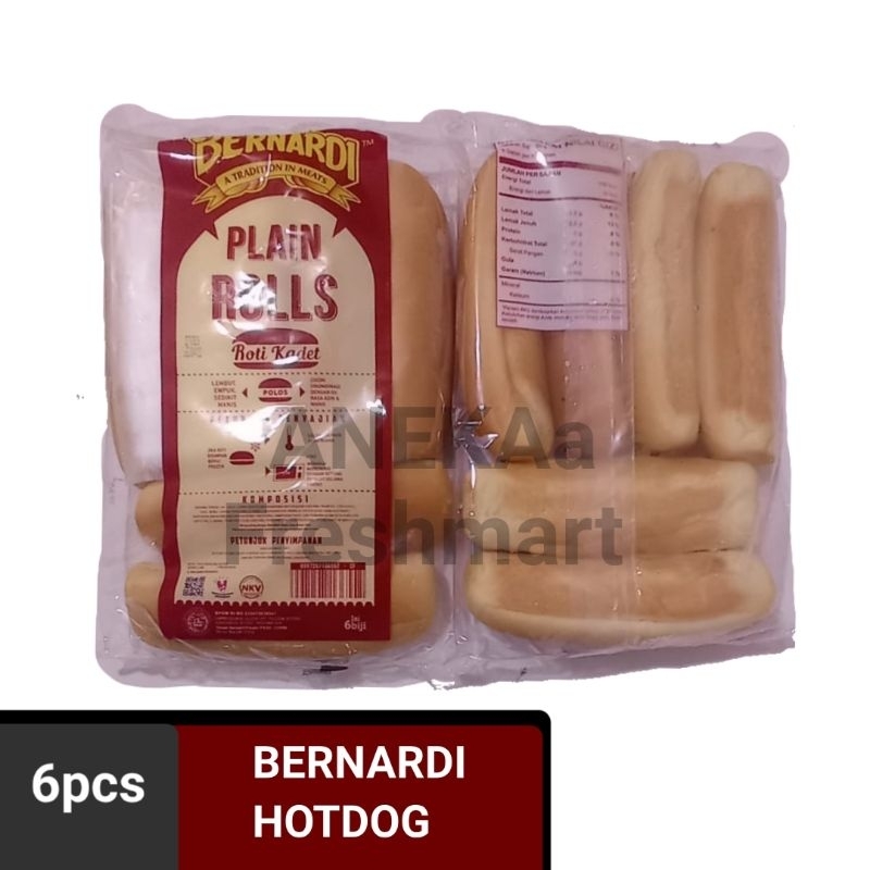 

BERNARDI HOTDOG ISI 6PCS HOTDOG POLOS KADET BUN PLAIN