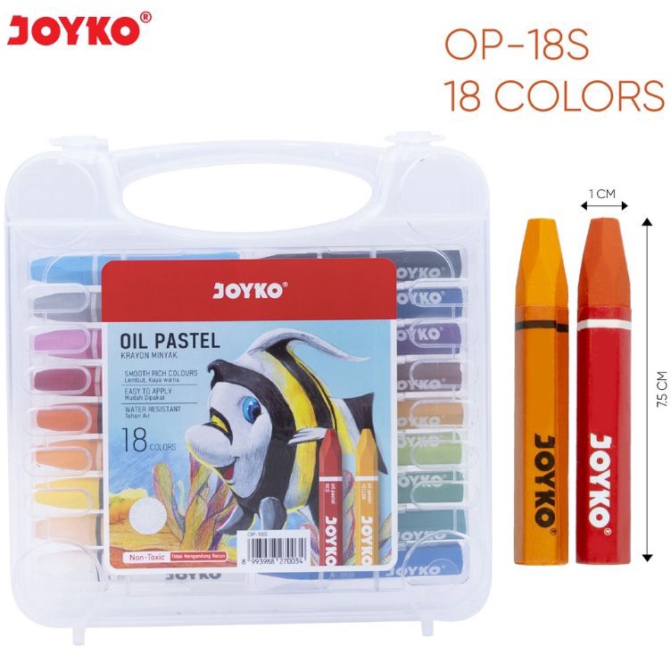 

Booming Crayon Joyko 18 Warna 1pak