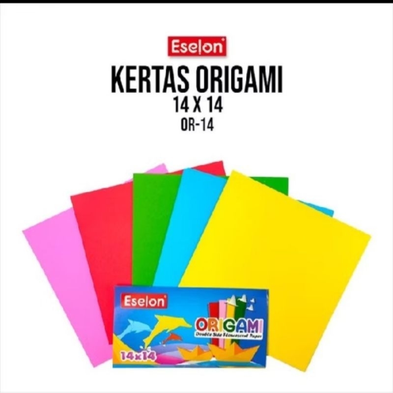 

Kertas Origami 2 SISI WARNA / Kertas lipat Warna ESELON 20 Lembar