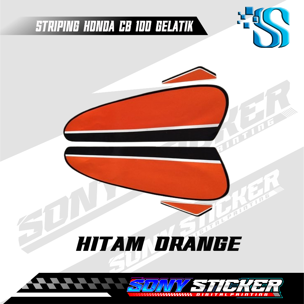 Stiker List Body Motor CB 100 Gelatik Tahun 1975 / Striping Standar Honda CB 100 Gelatik Tahun 1975 