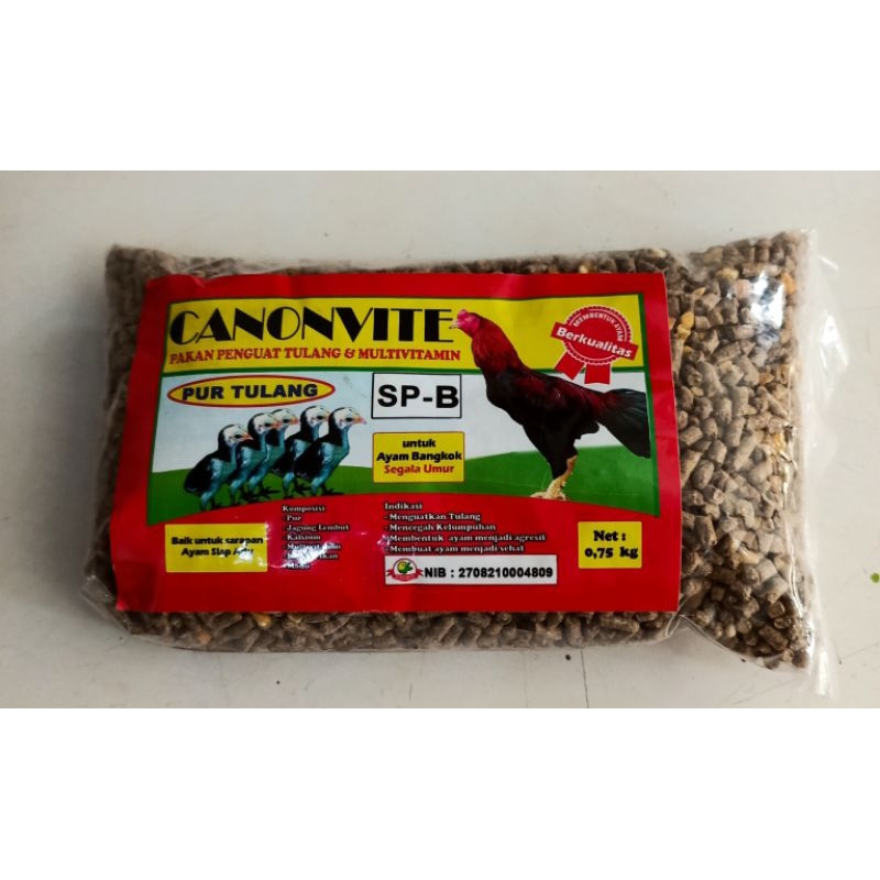 Voer Pur Tulang Ayam Bangkok SP-B Canonvite750gr