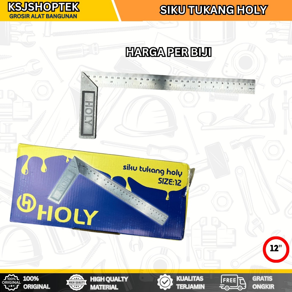 

PERBIJI Siku Meter murah Penggaris Siku Tukang penggaris siku 12" 30cm holy