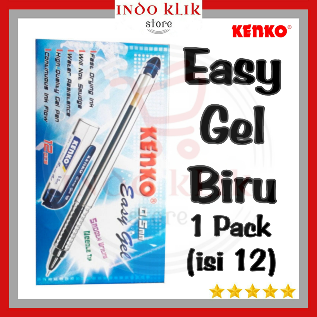 

mdn Pulpen Easy Gel Kenko / Ballpoint Gel 0.5 mm / Pen Lancip Cair Murah