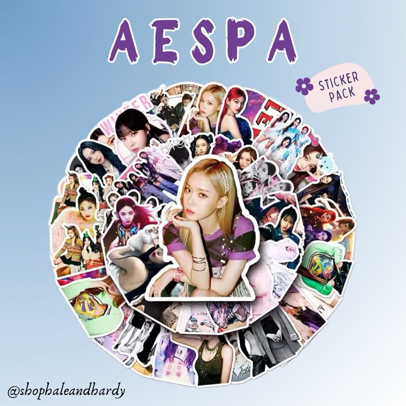 

AESPA Sticker Pack | Stiker Girlband Aespa Korea Kpop Aesthetic Anti Air Waterproof