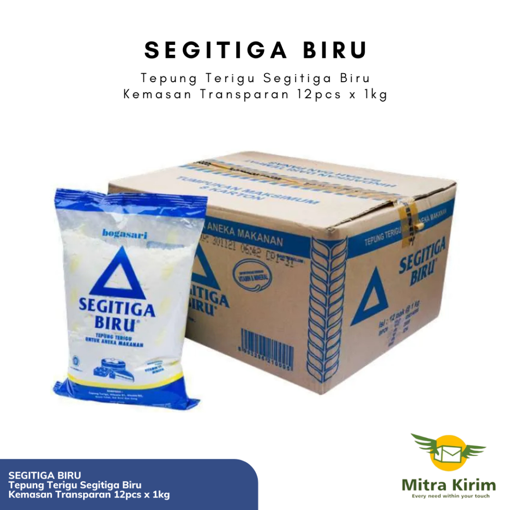 

Tepung Terigu Segitiga Biru 1kg x 12pcs - Per Dus