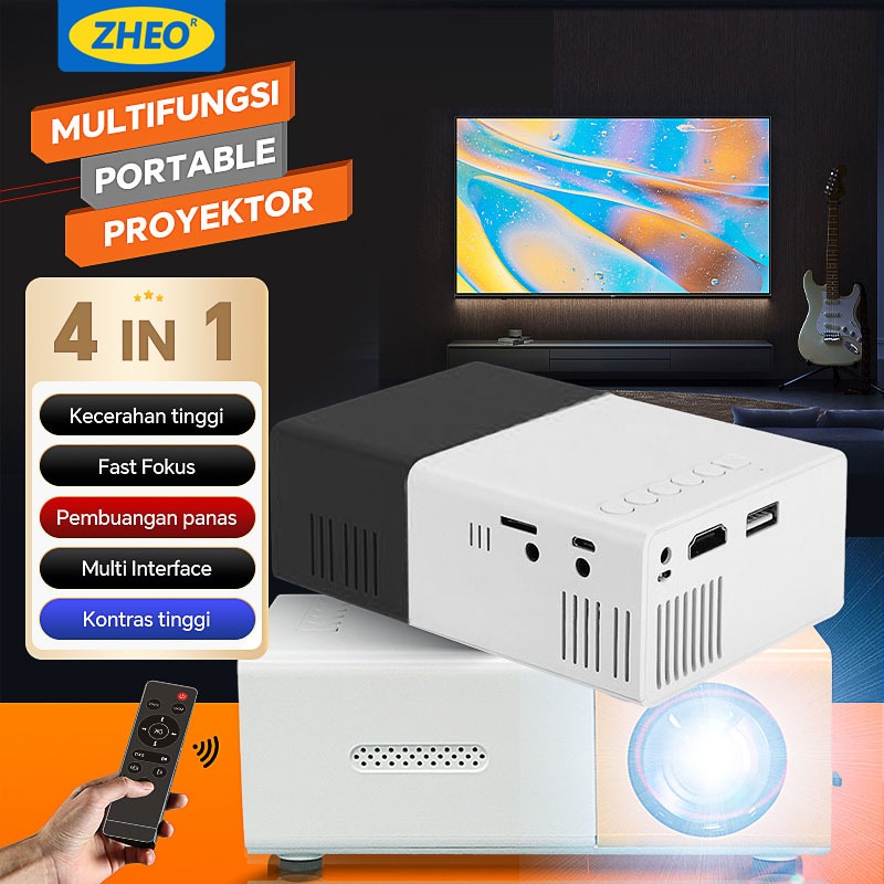 Smartfish HD LED Projector Mini Proyektor 1080HD Home Theater LED
