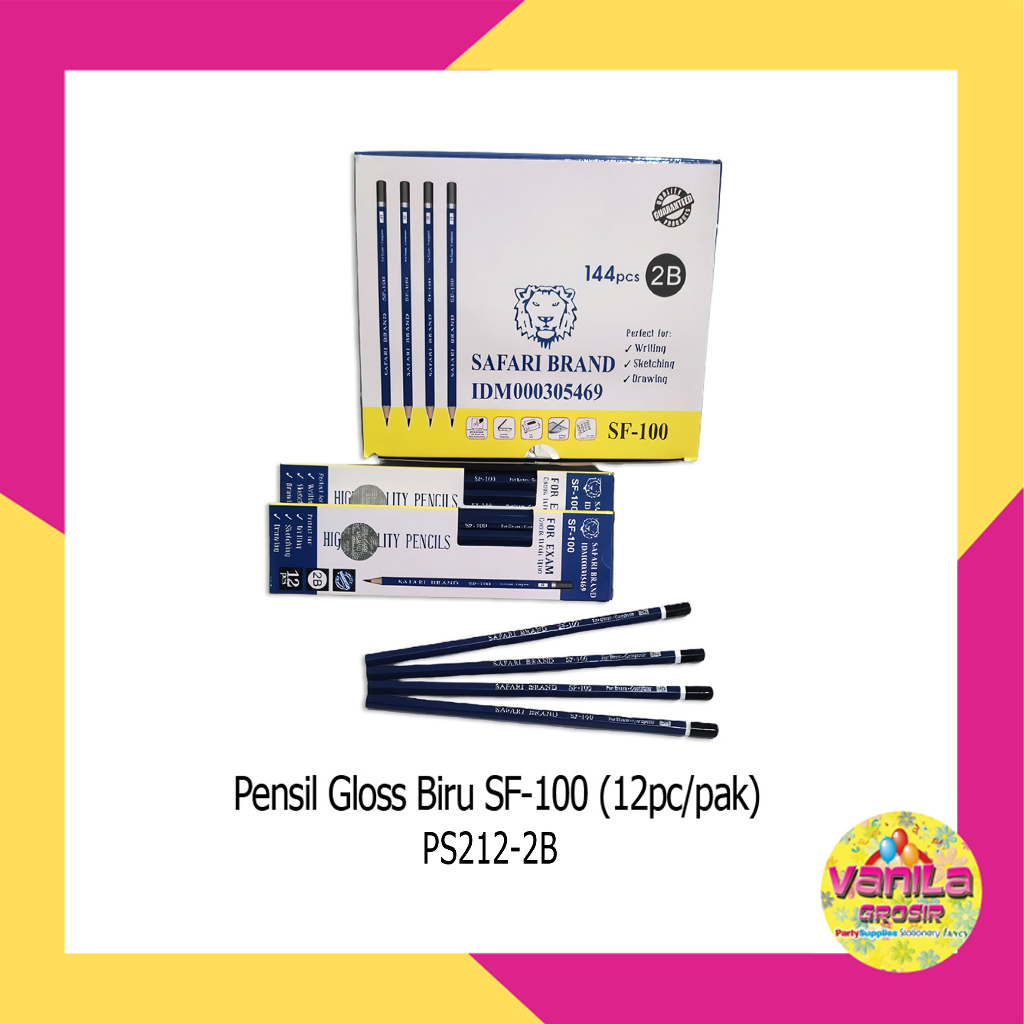 

(12Pcs) Pensil 2B Safari Biru, pensil komputer, pensil kayu, pensil ujian, alat tulis, ATK murah