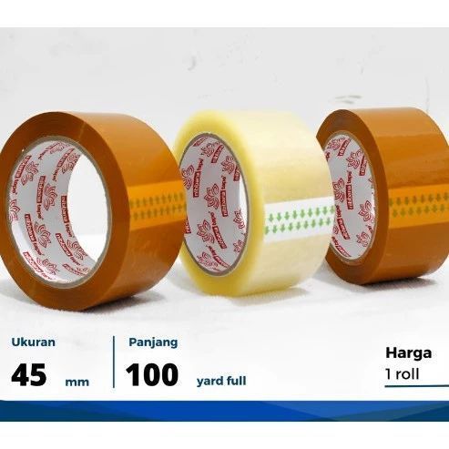 

LAKBAN 100 Yard Lakban Selotip Opp Bening Dan Coklat 2 Inch Besar Tape 45mm