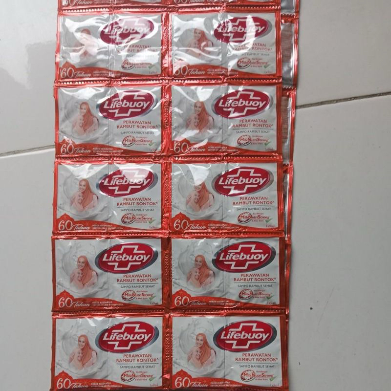 Shampoo Lifebuoy 1 renceng isi 24pcs / Lifebuoy / Merah / Sachet / Rambut Rontok