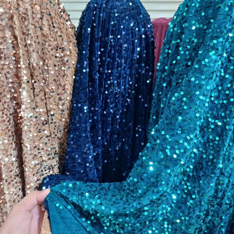 Bahan kain squin buludru/buludru payet skuin/tille buludru payet/buludru