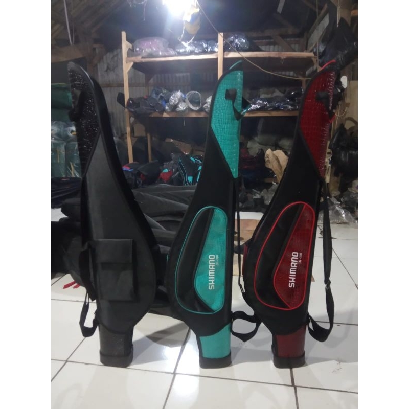 Tas pancing kulit premium shimano 3 kantong 100cm