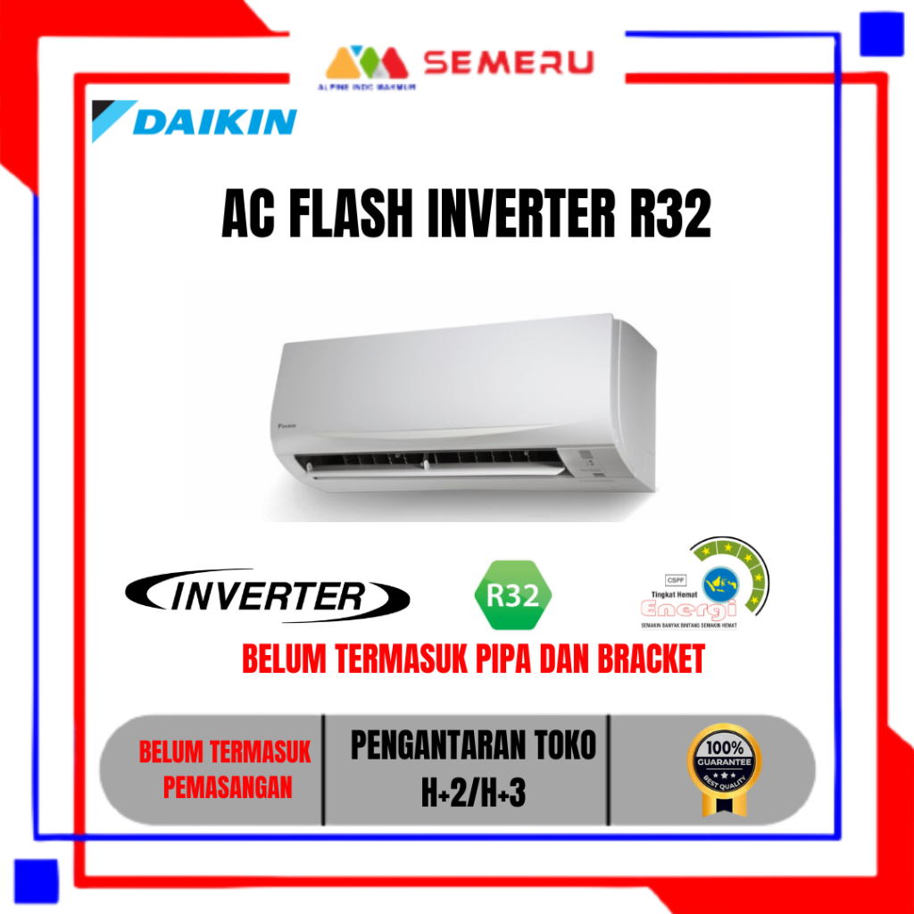 DAIKIN AC FLASH INVERTER R32 / 0.5 PK FTKQ/RKQ-15UVM4 /  0.75 PK FTKQ/RKQ-20UVM4 / 1 PK FTKQ/RKQ-25U