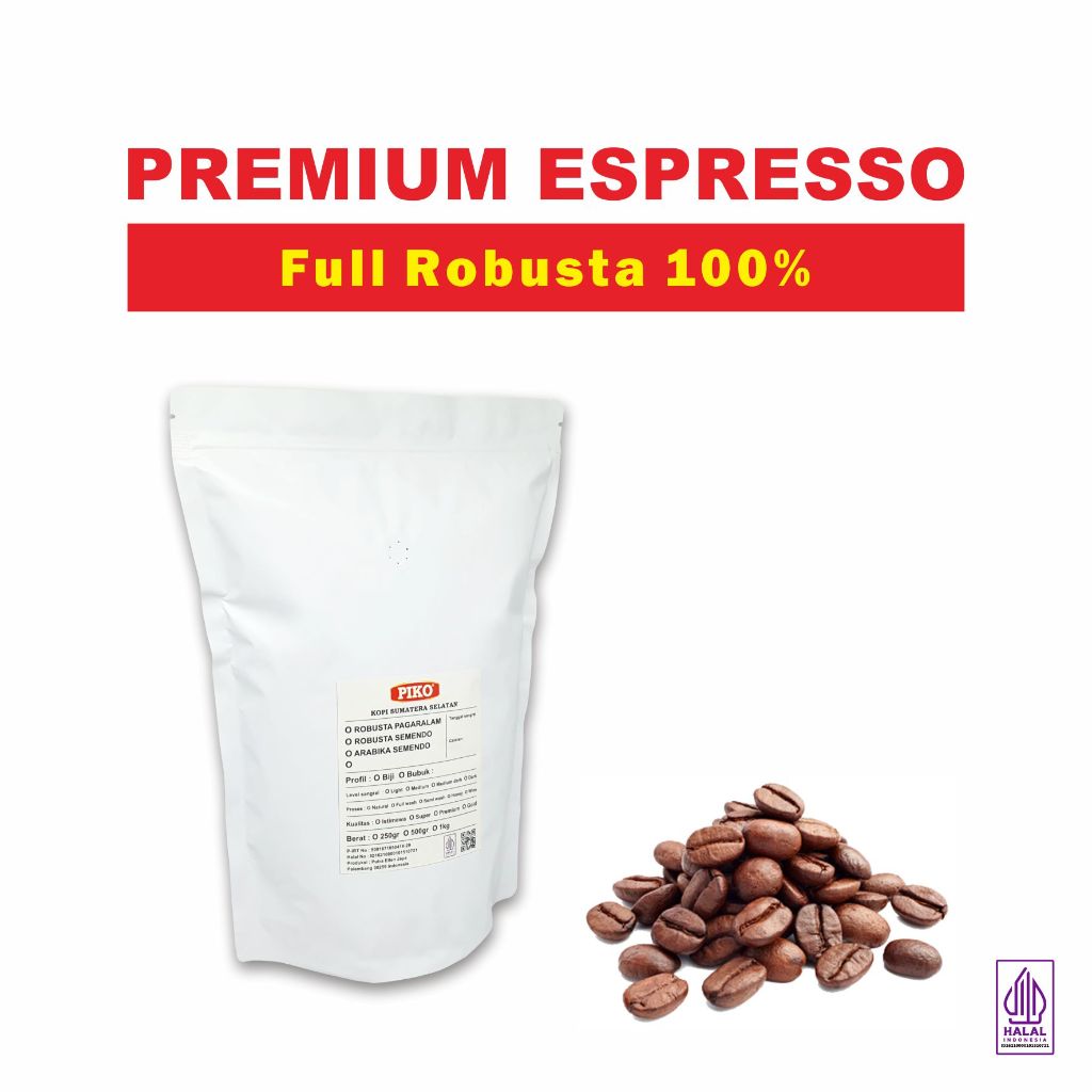 

Kopi Espresso Blend Robusta Premium 250gr Semendo Biji Kopi Bubuk