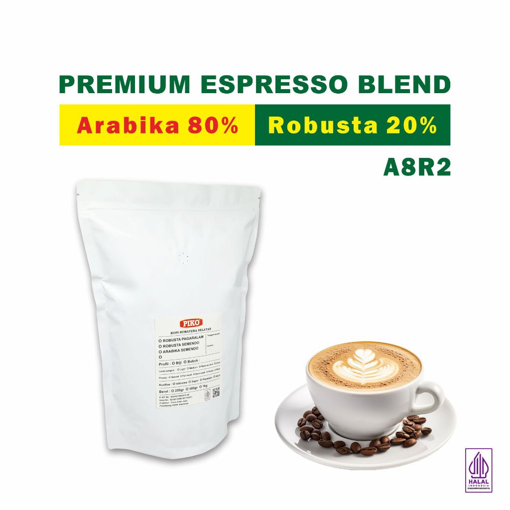 

Kopi Espresso Blend Premium A8R2 250gr Semendo Biji Kopi Bubuk