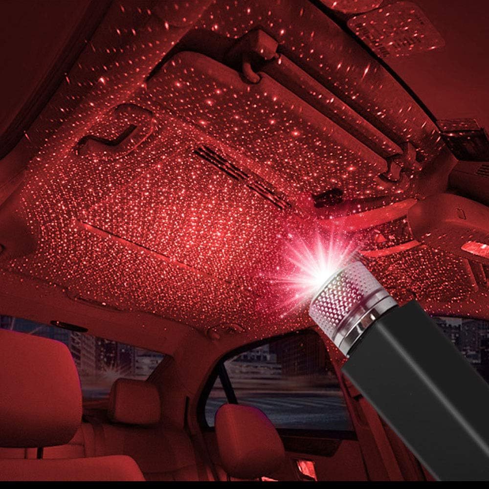 Lampu Proyektor Interior Mobil LED USB Cahaya Bintang Aksesoris Hiasan Lampu Kamar Mobil Ruangan Cor