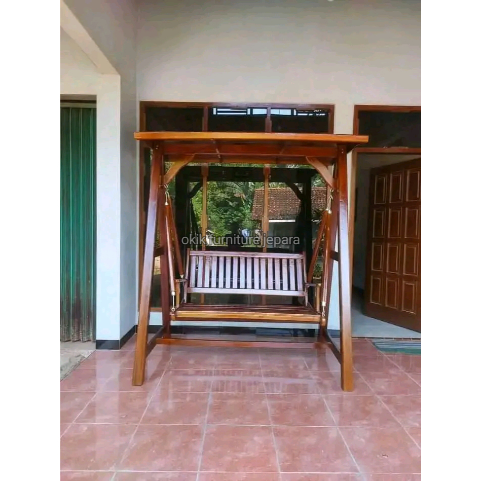 KURSI+BANGKU+AYUNAN+TAMAN+JATI+AYUNAN+MINIMALIS+TERAS+JATI