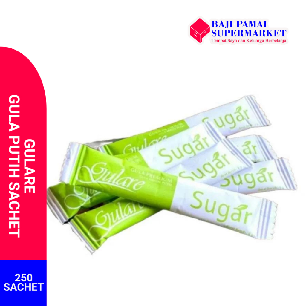

Gulare White Stick 250 x 8gr / GULA PUTIH STICK SACHET GULARE