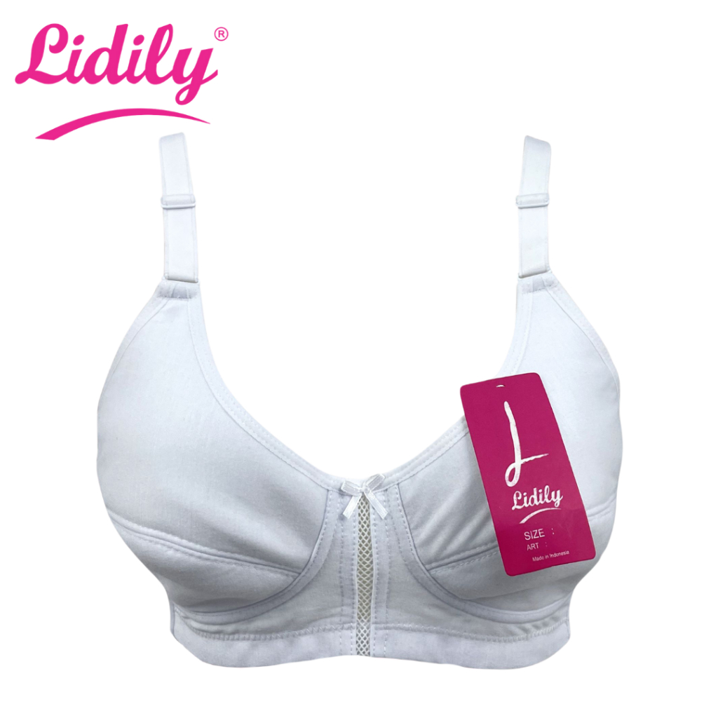 Lidily - Bra Putih Tanpa Busa Tanpa Kawat | Underwear Wanita BH Putih BH 3 Kaitan SK793 BH Katun Ant