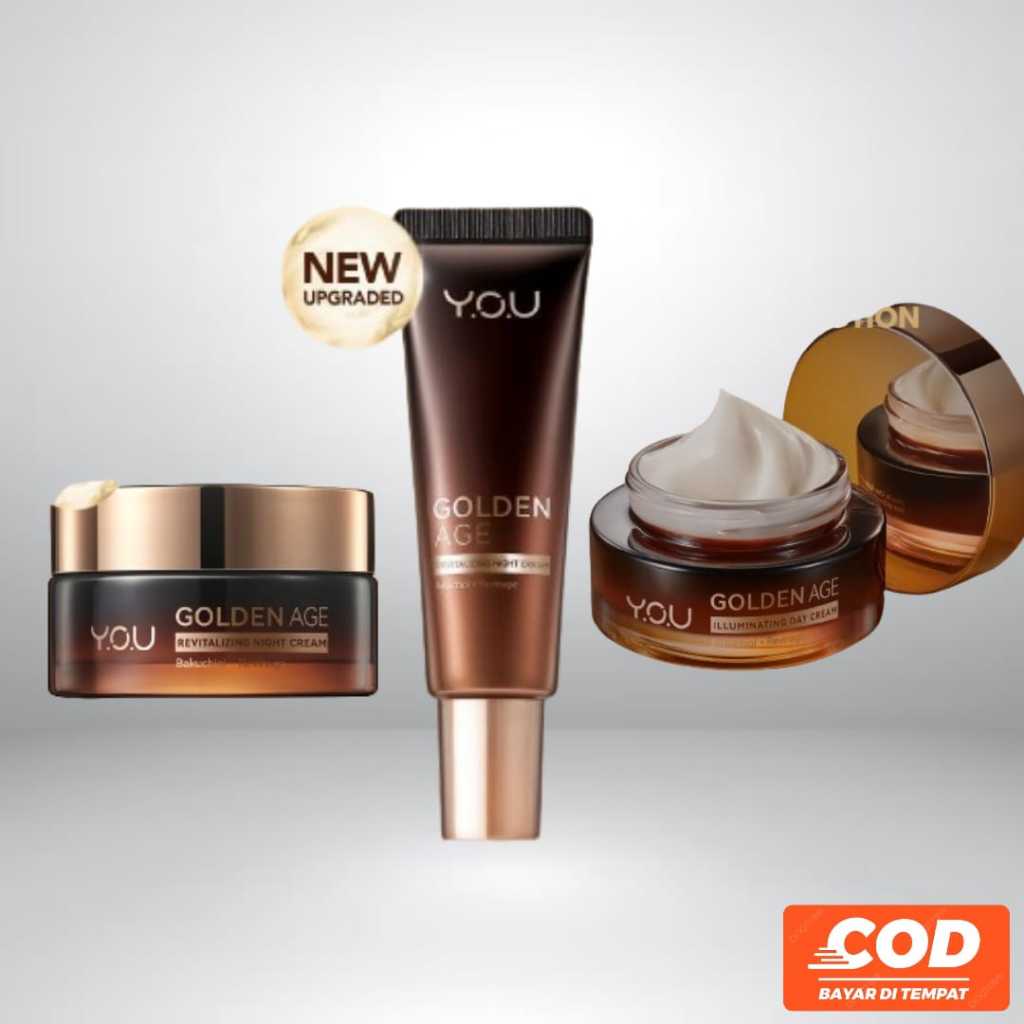 YOU Golden Age Revitalizing Night Cream 18g | Cream Malam | Anti-Aging | Retinol | Bakuchiol & YOU G