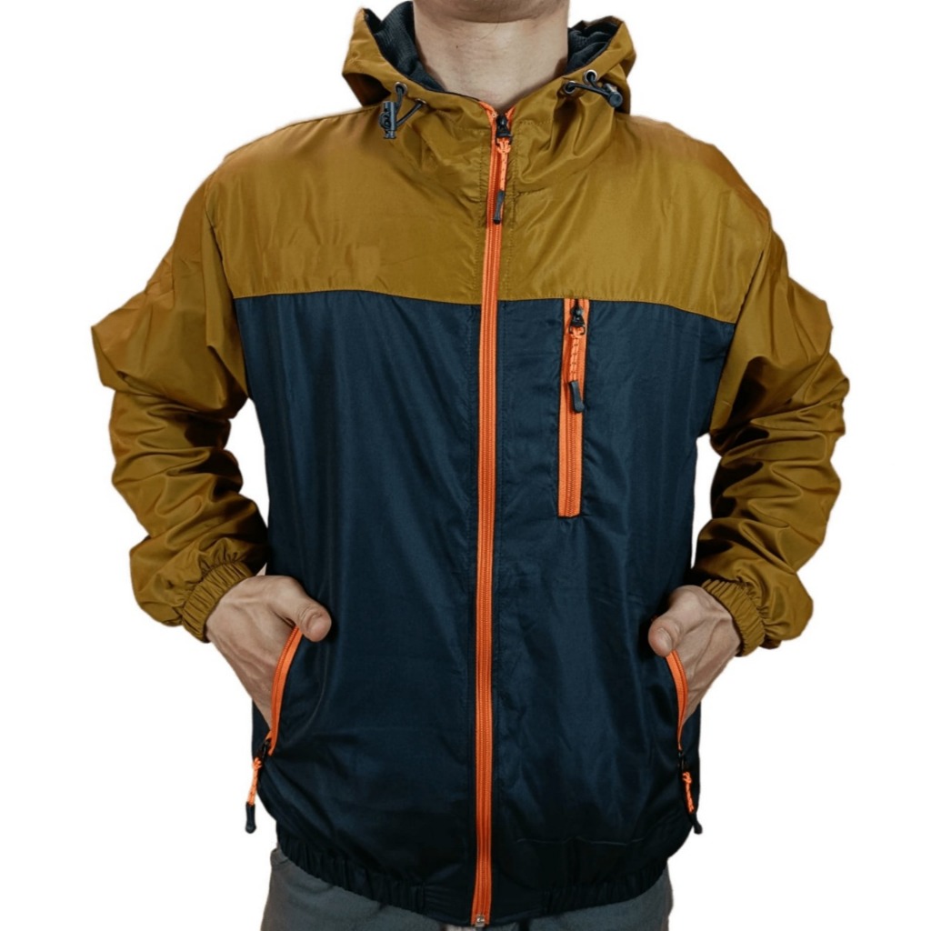 INDO - Jaket Parasut Offside Pria/Wanita | Parasut Olahraga Polos Distro Keren Toabcco Hitam