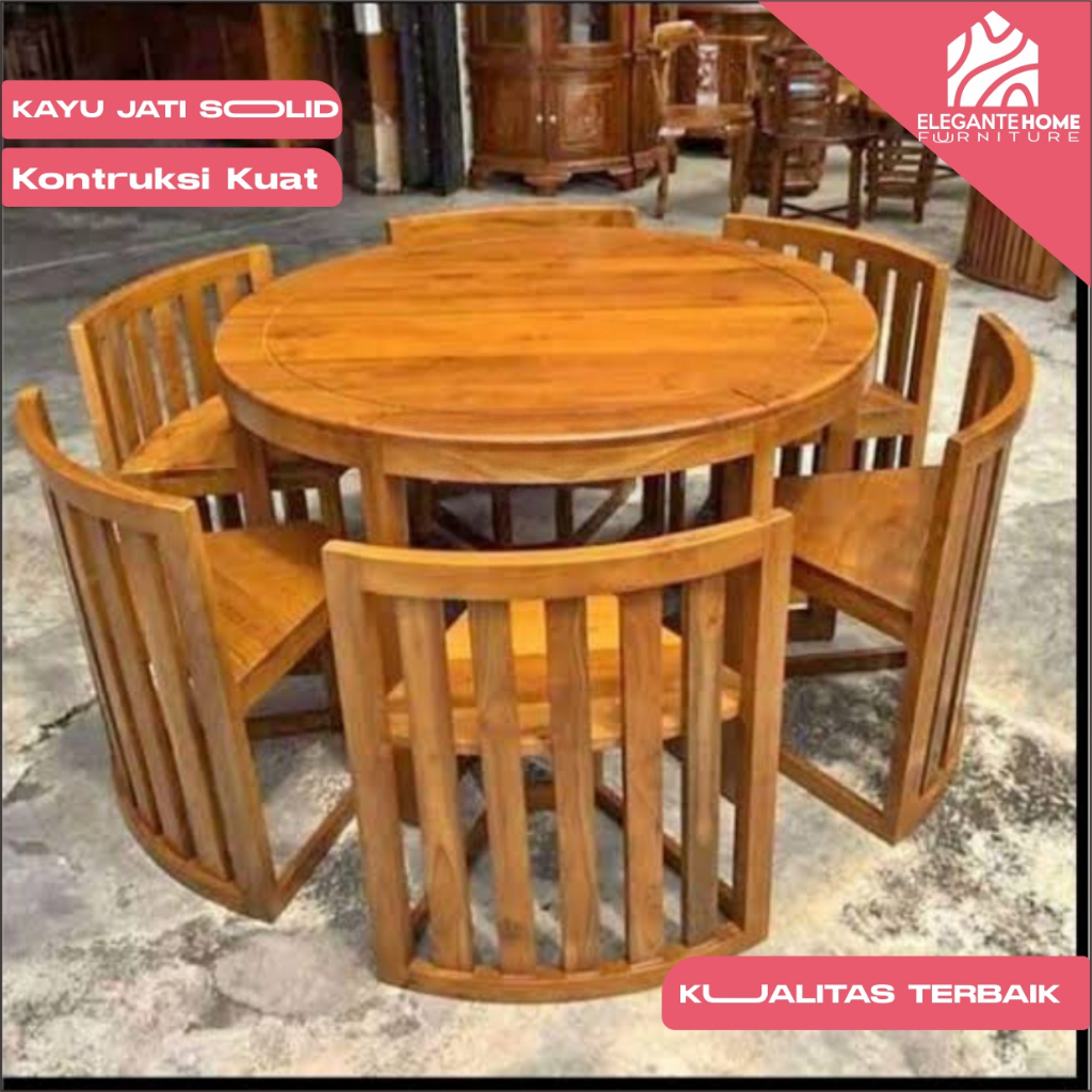 meja makan bundar kursi makan meja makan meja makan bundar kayu jati