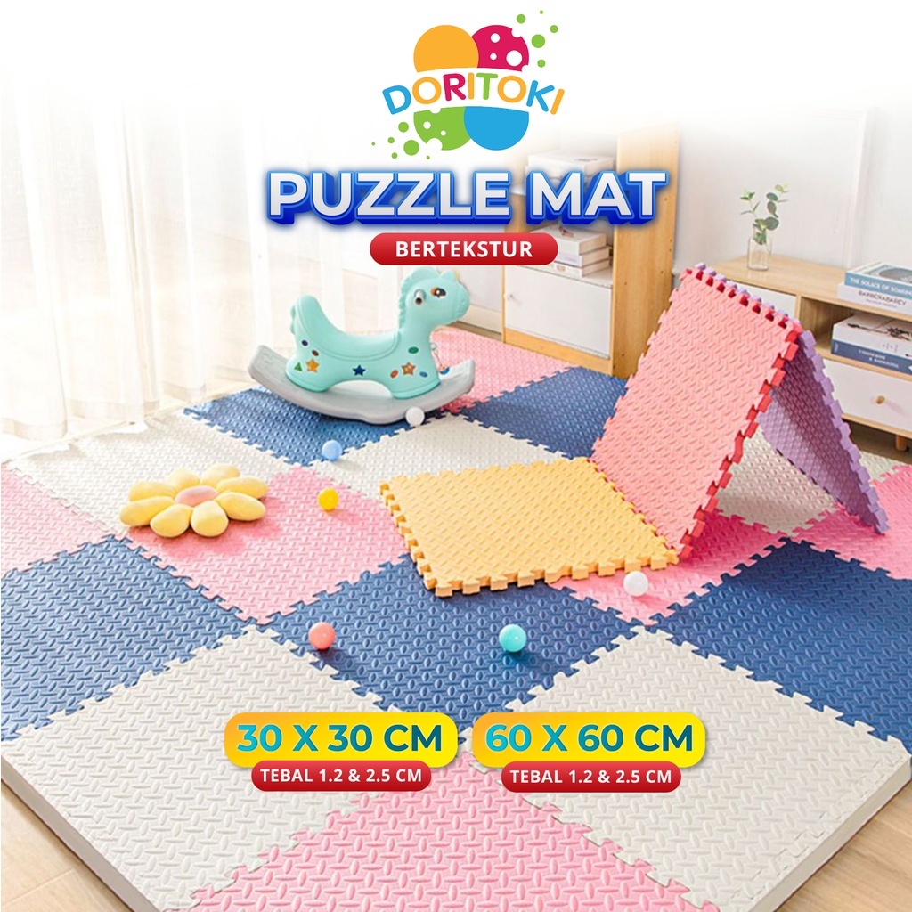 Doritoki Puzzle Alas Lantai Eva Mat arpet Tikar Motif Kayu Alas Lantai
