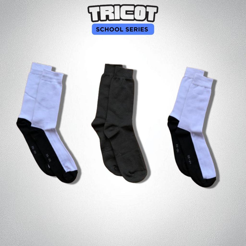 Kaos Kaki Sekolah Hitam Putih Pria Wanita Tebal