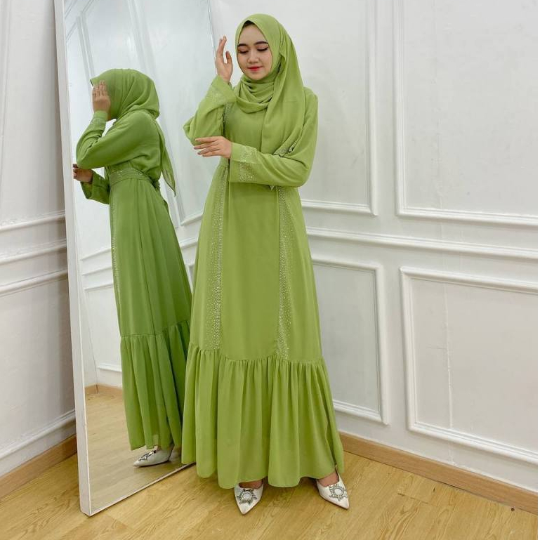 Prilly Busana RISA DRESS CERUTY + PASMINA + BELT PAYET SWAROSKY
