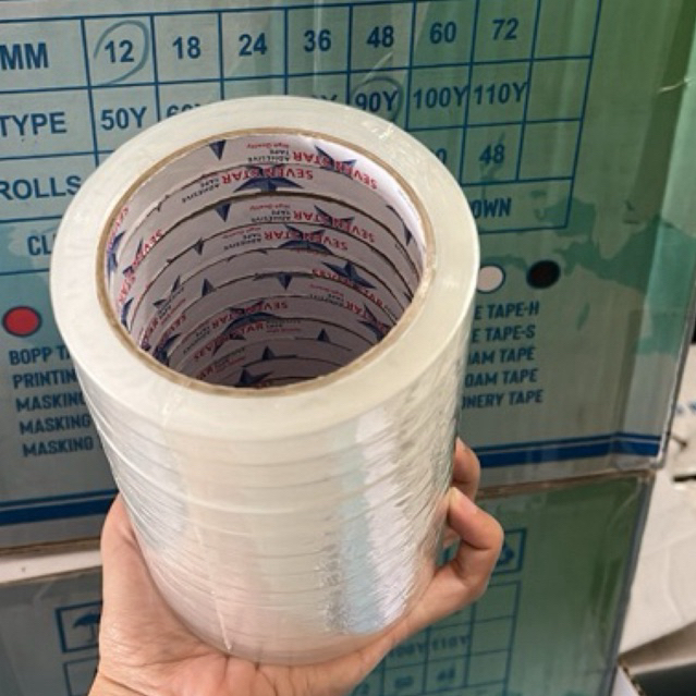 

Isolasi bening 12mm 90 yard PAKET ISI 12 pcs | Solasi transparan 0,5 inch