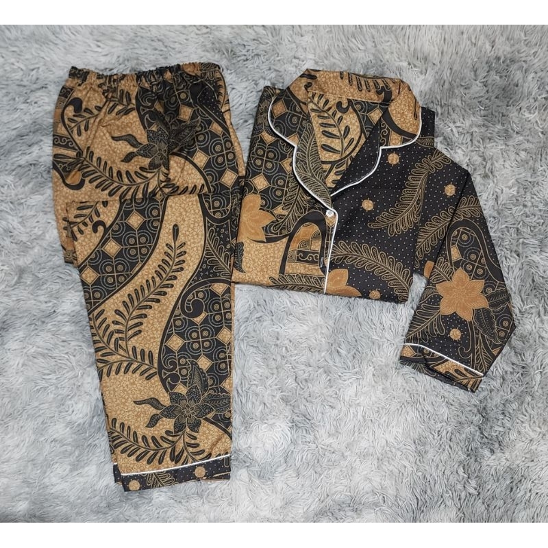 Murah Piyama Baju Tidur Wanita Batik Lengan Panjang Set Pajamas Cewek