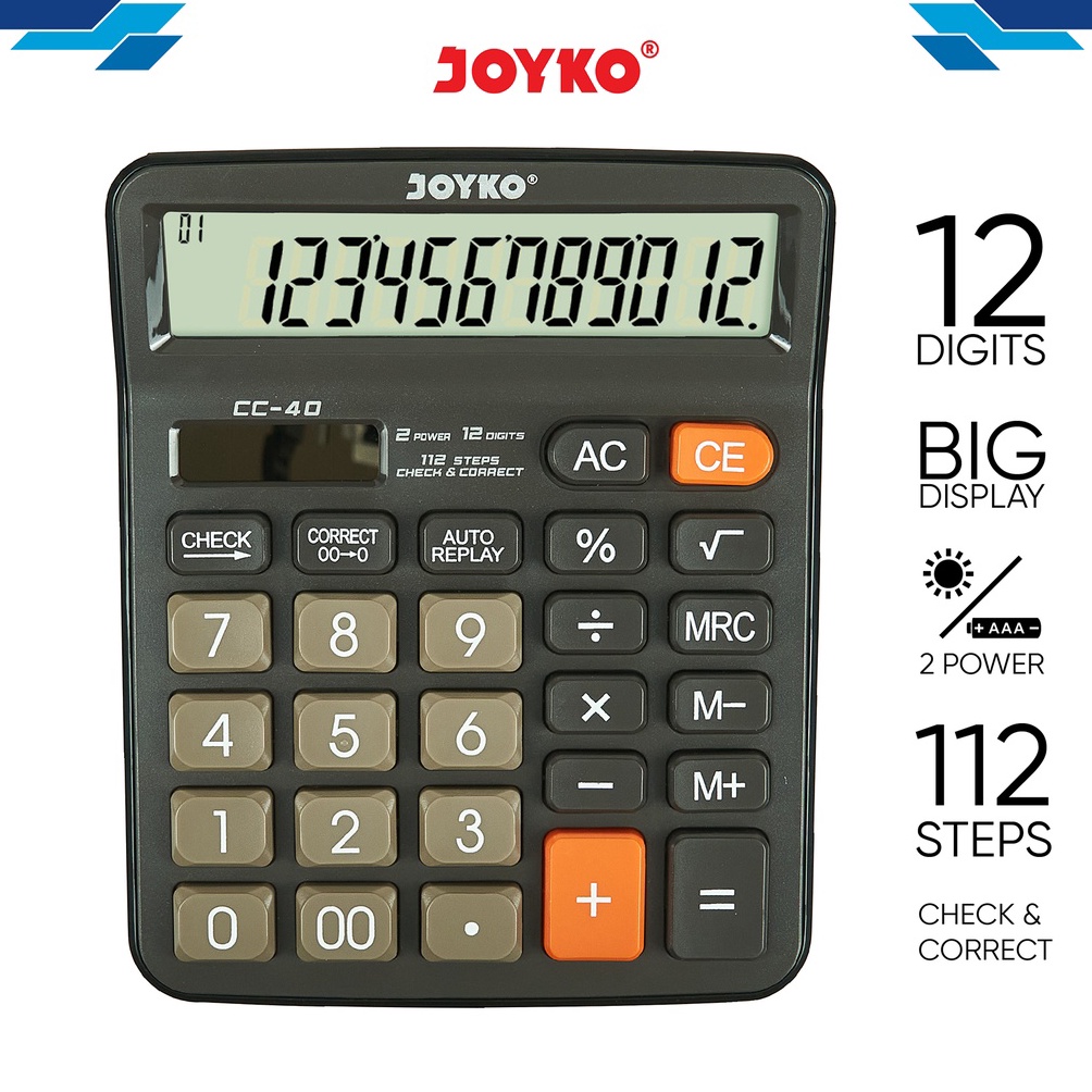 

KODE F53Z Calculator Kalkulator Joyko CC4 12 Digits Check Correct