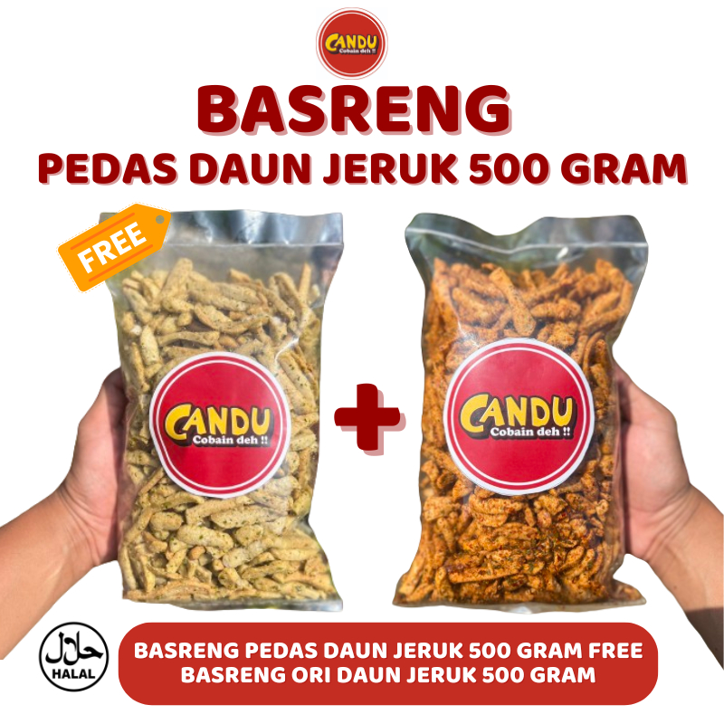 

[Beli 1 Gratis 1] Basreng Pedas Daun Jeruk Candu Snack 500 Gram Gratis Basreng Ori 500 Gr