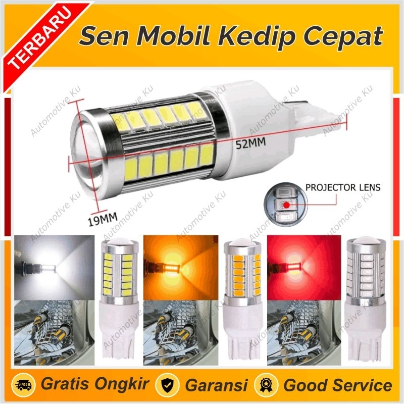 LAMPU SEIN KEDIP CEPAT MOBIL T20 7440 7443 T20 GEPENG TANCAP  LED 33 MATA