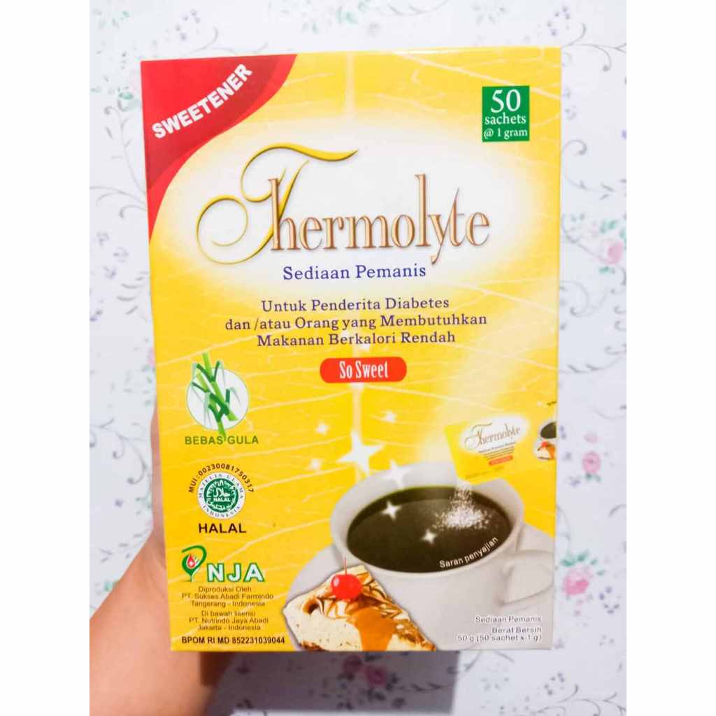 

Thermolyte Diet Sugar - Box isi 50 Sachet @1 Gram Pemanis