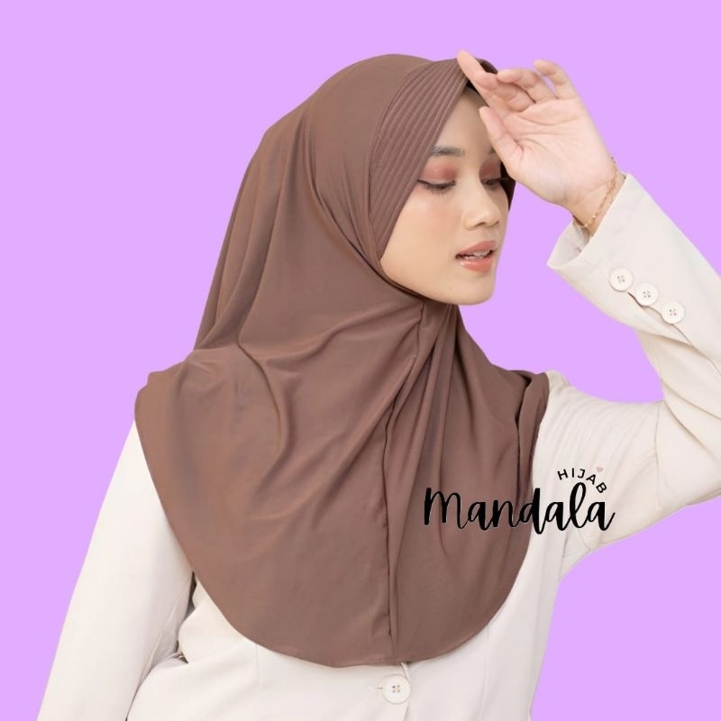 Hijab Bergo Jersey Ukuran M Menutup Dada/Hijab Instan/Kerudung Bergo Sport Pet/Hijab Bergo Daily