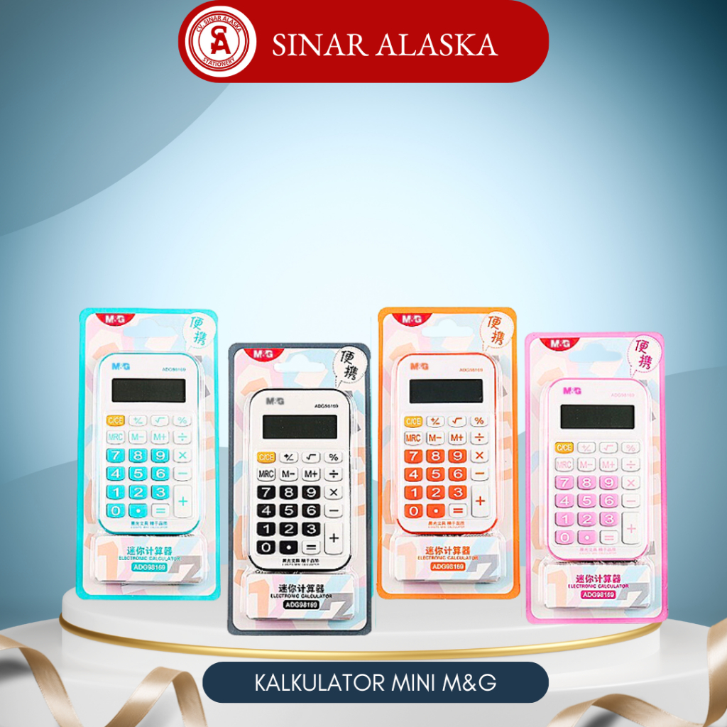 

M&G Kalkulator Mini + Tali Portable 8 Digit Warna Warni Cerah