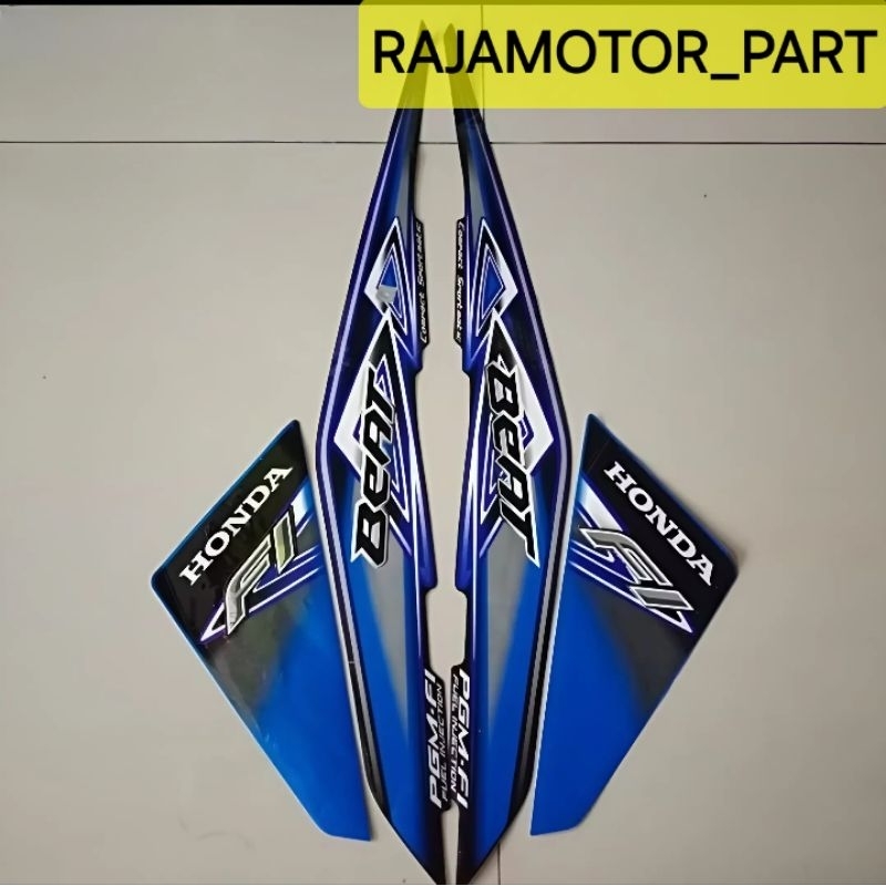 STRIPING STIKER HONDA BEAT FI SPORTY 2013 BODI HITAM BIRU LIS MOTOR STANDAR TERMURAH