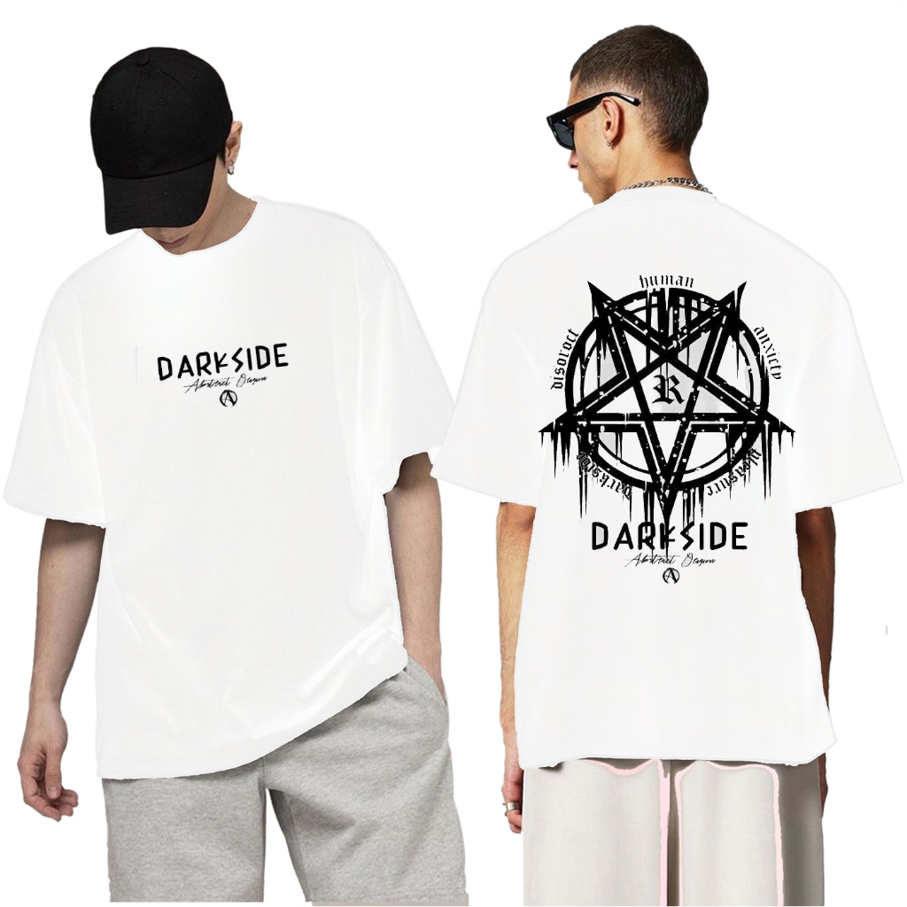 Baju Kaos Tshirt Atasan Distro Pria Terbaru Motif Bintang Putih Sablon Bergambar Couple Unisex Trend