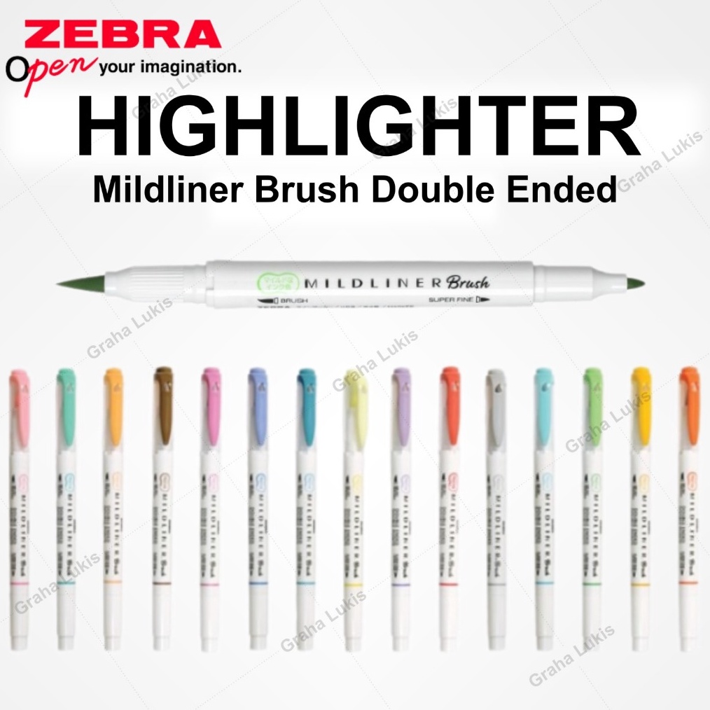 

KODE V47P Zebra Mildliner Brush Pastel Highlighter Pen SATUAN