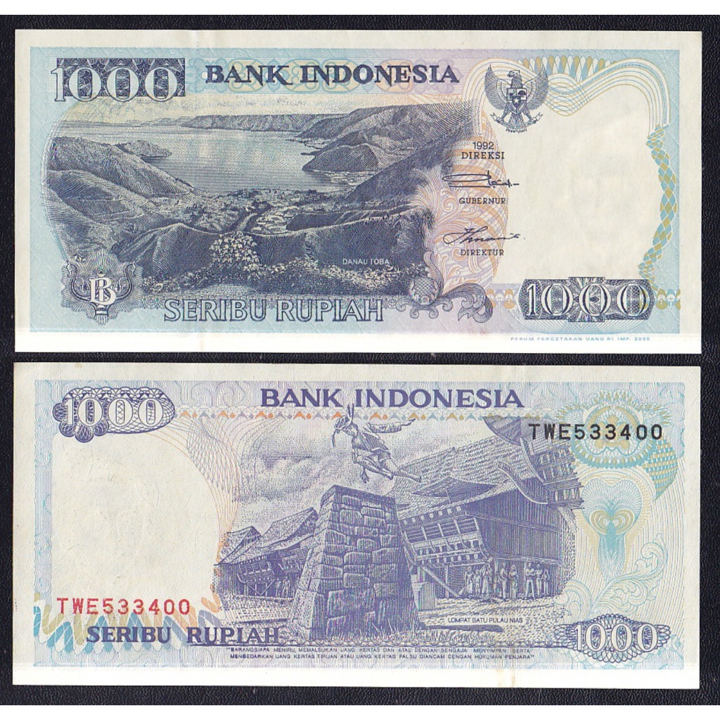 Uang kuno 1000 rupiah tahun 1992 #Lompat Batu