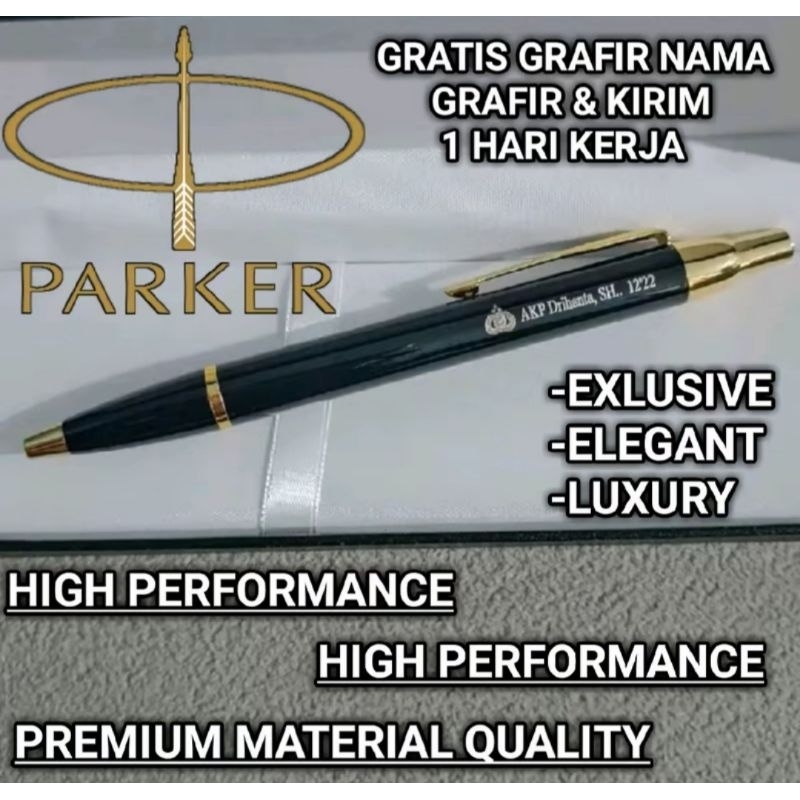 

Pulpen Parker IM Black Gold Free Grafir Nama/Logo + Box Exclusive