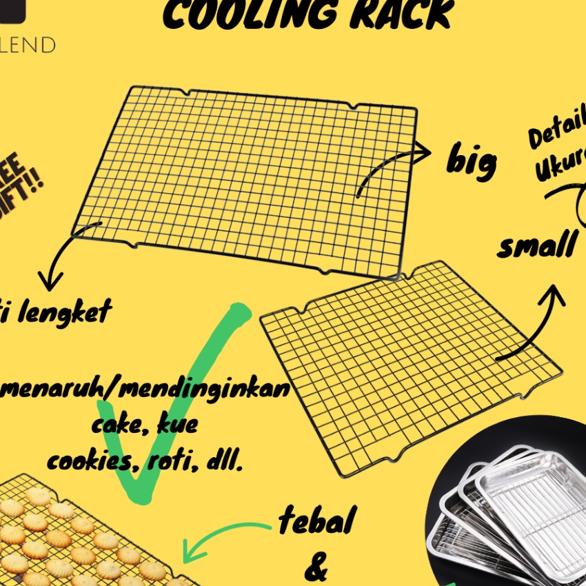 Terbaru Cooling Rack Single Rak Untuk Pendingin Tatakan Kue Cake Cookies Baking Cooling Rak Dan Wada