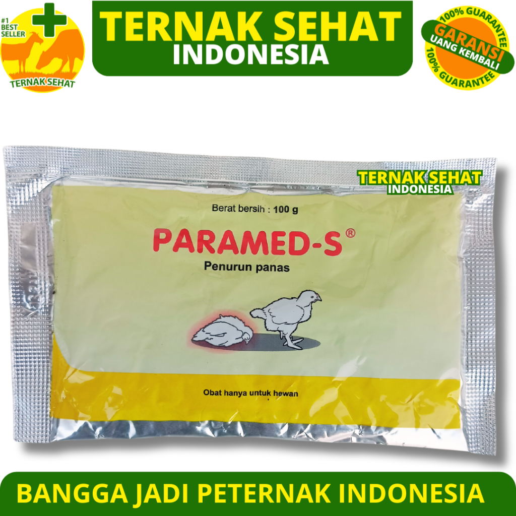 PARAMED-S 100 GRAM MEDION - Obat Ayam Serbuk Penurun Panas Pereda Nyeri Mencegah Peradangan Hewan Te