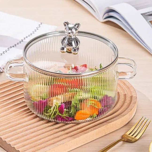 KI3 Panci Soup Rebus Kaca Transparan Elegant  Panci Soup Kaca Bening Aesthetic